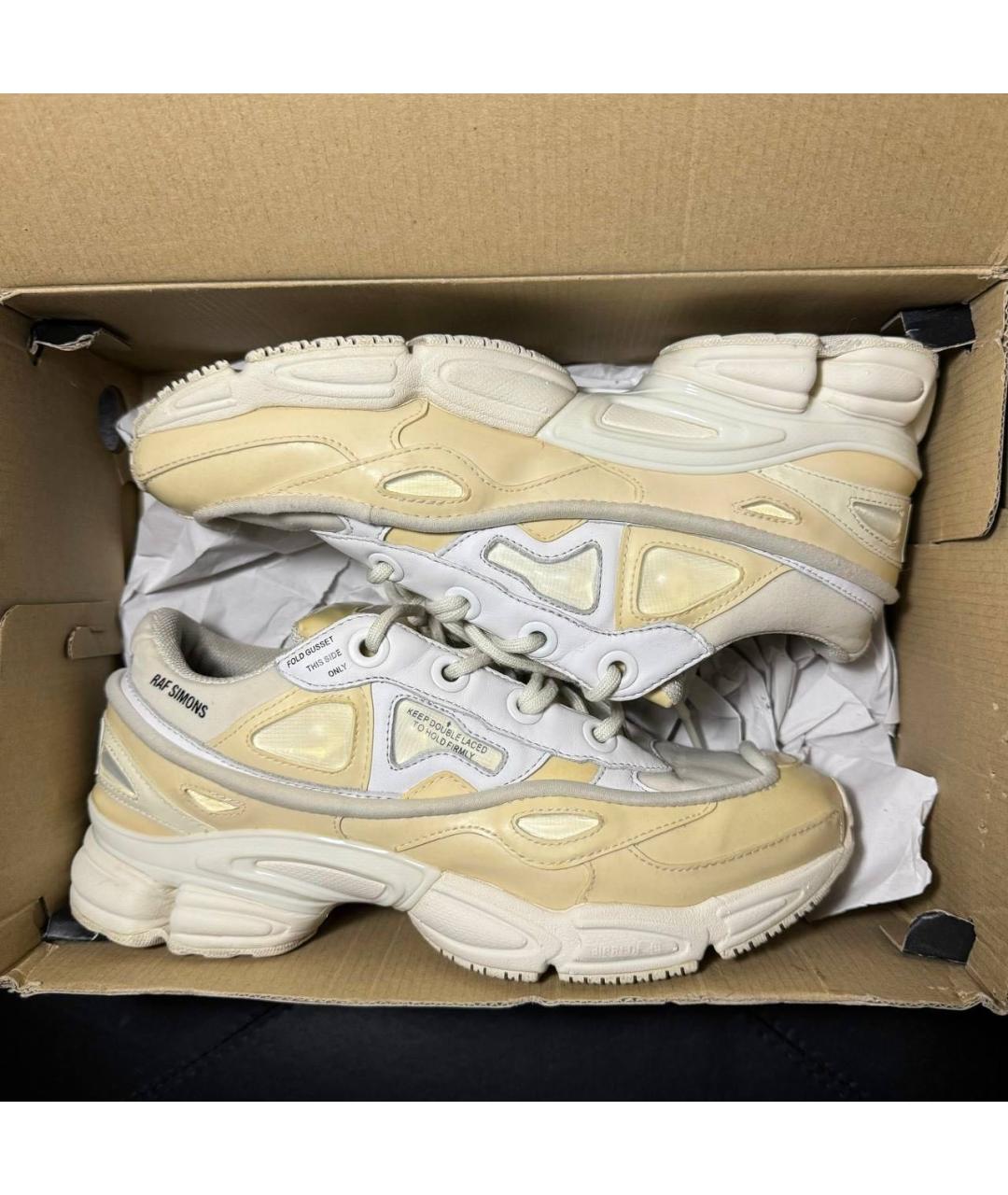 RAF SIMONS Бежевые текстильные низкие кроссовки / кеды, фото 8