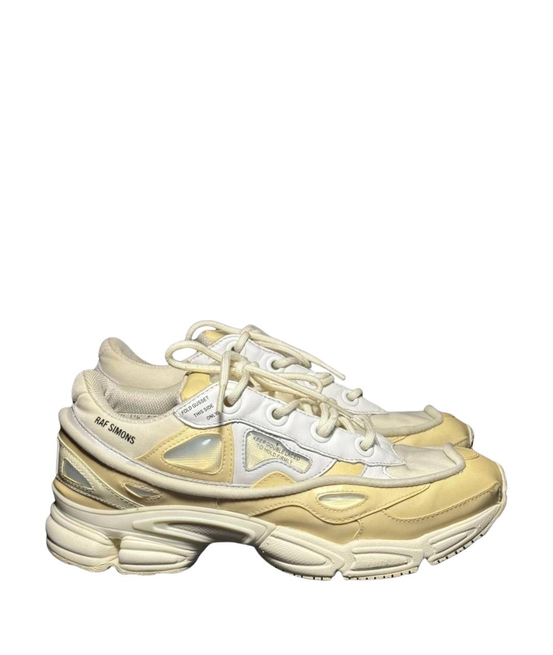 RAF SIMONS Бежевые текстильные низкие кроссовки / кеды, фото 1