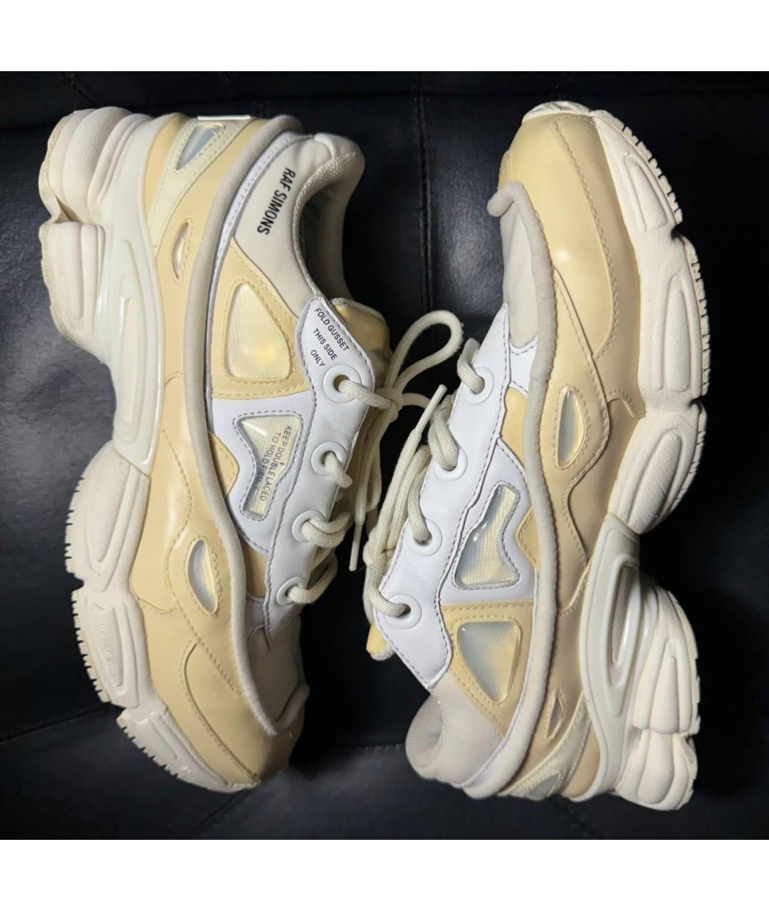 RAF SIMONS Бежевые текстильные низкие кроссовки / кеды, фото 4