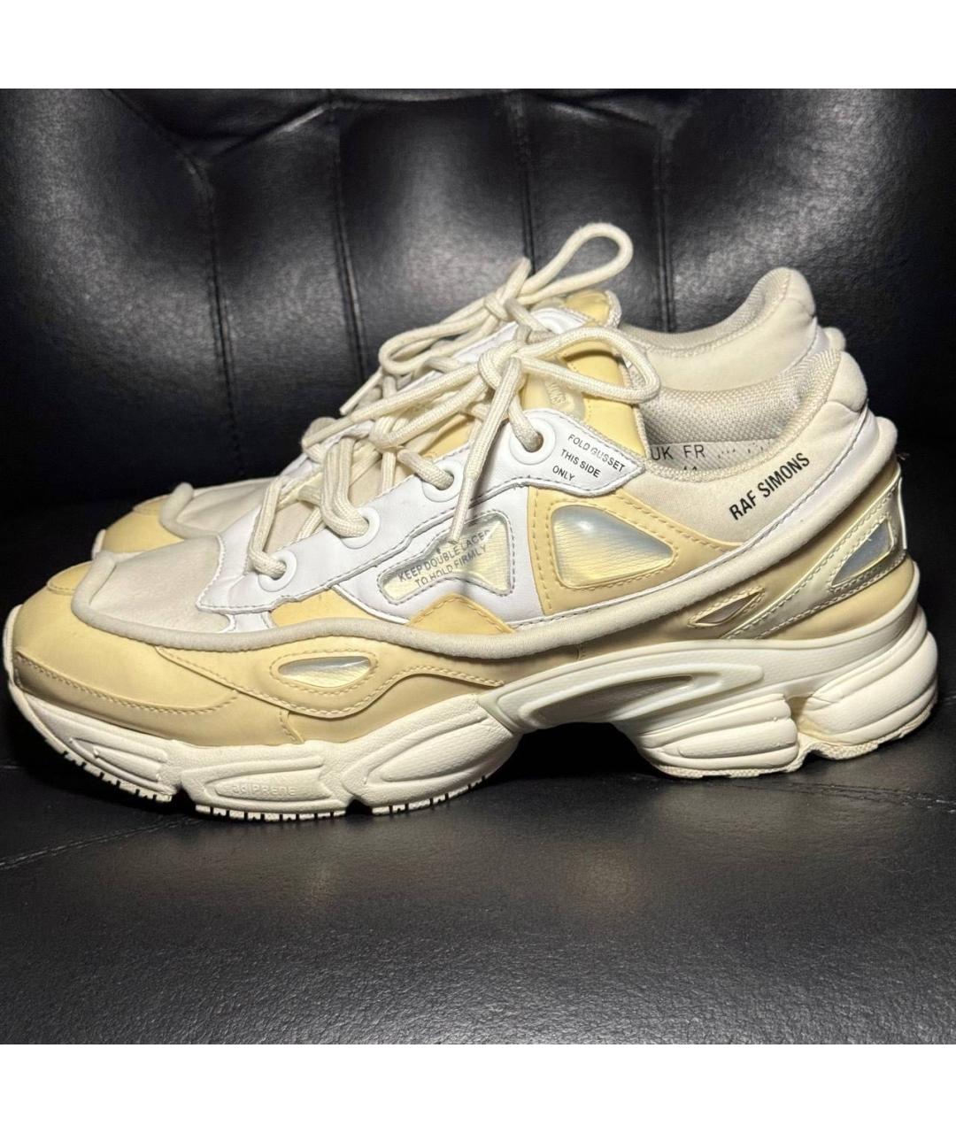 RAF SIMONS Бежевые текстильные низкие кроссовки / кеды, фото 3