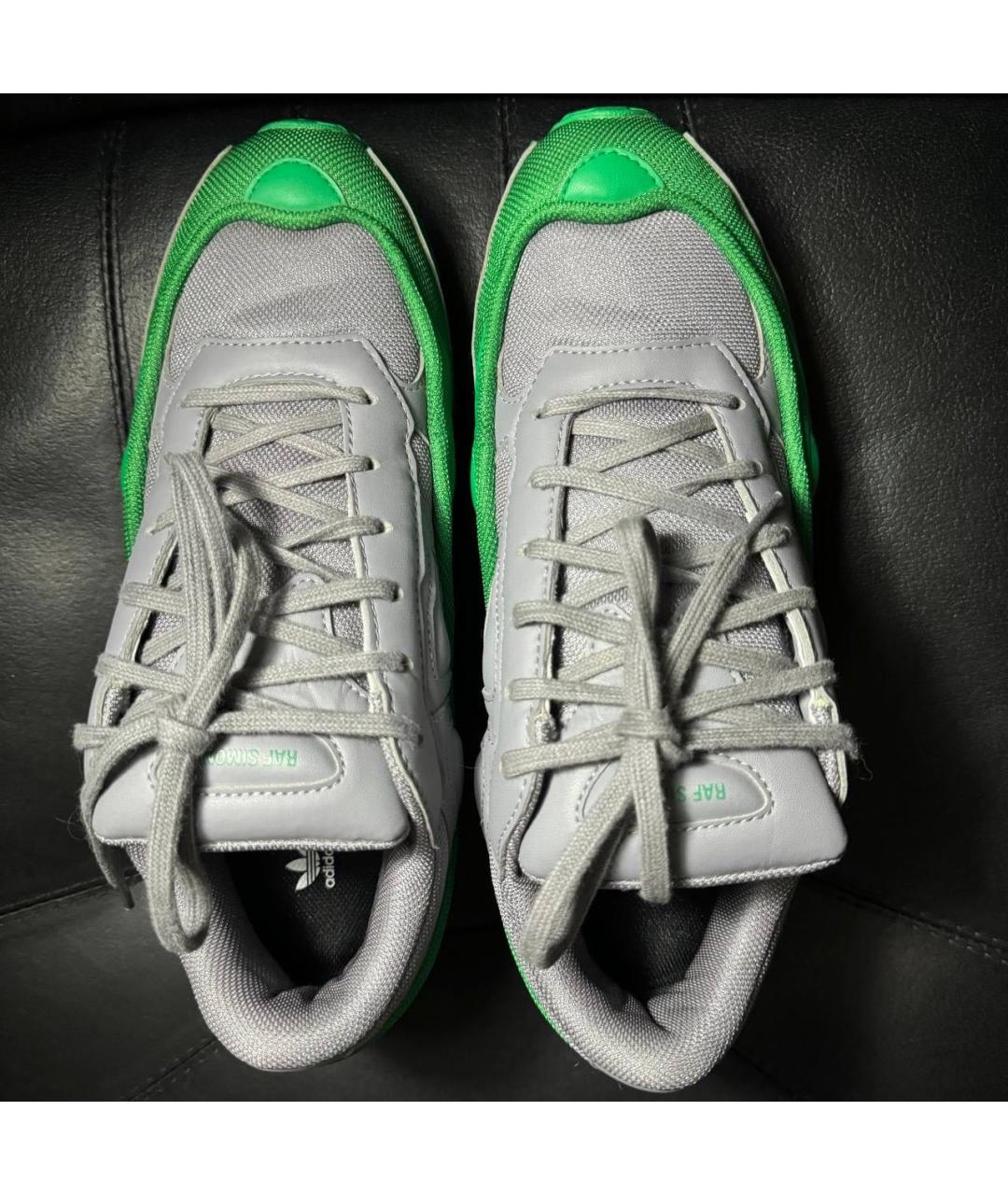 ADIDAS X RAF SIMONS Зеленые текстильные низкие кроссовки / кеды, фото 7