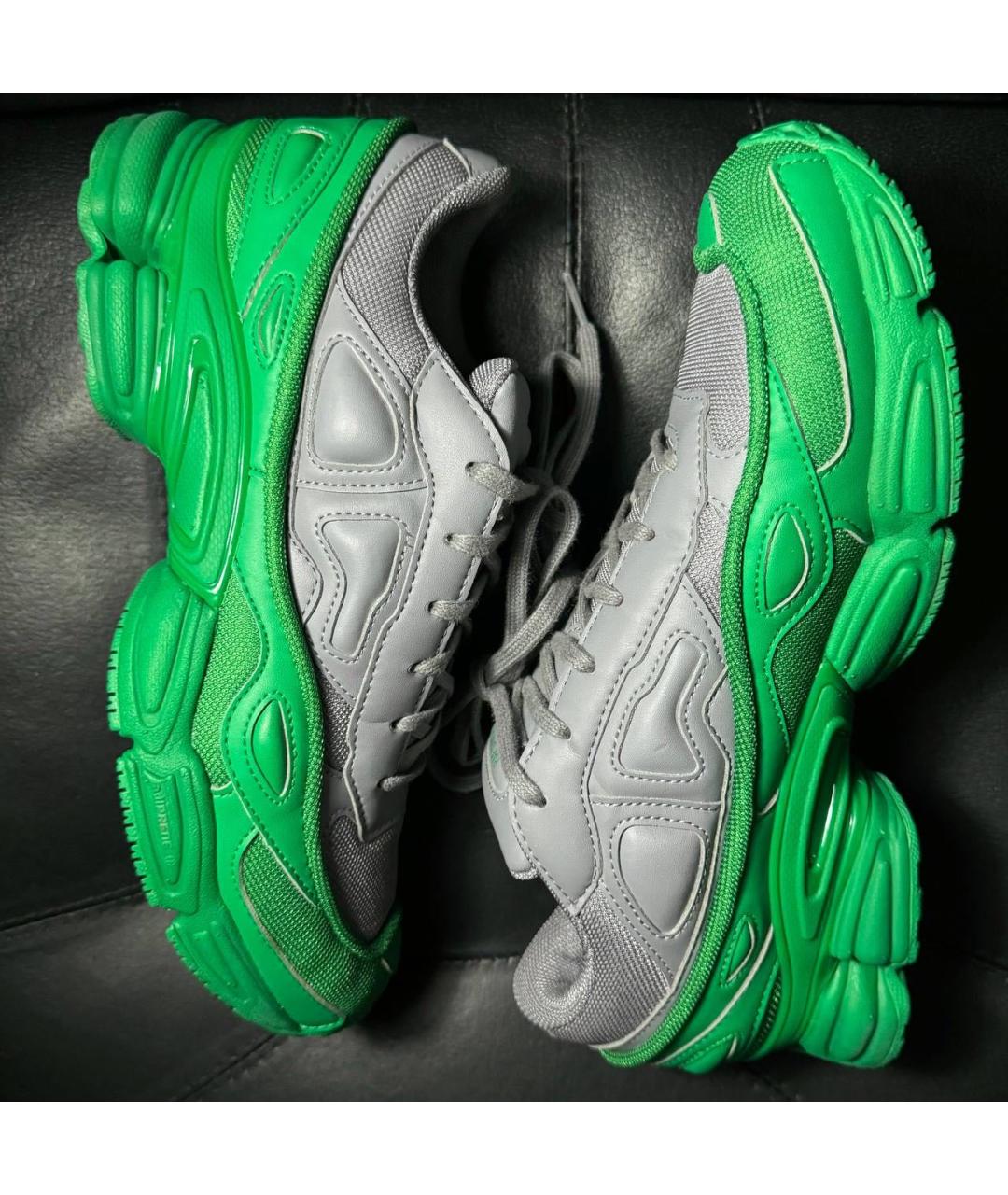 ADIDAS X RAF SIMONS Зеленые текстильные низкие кроссовки / кеды, фото 4