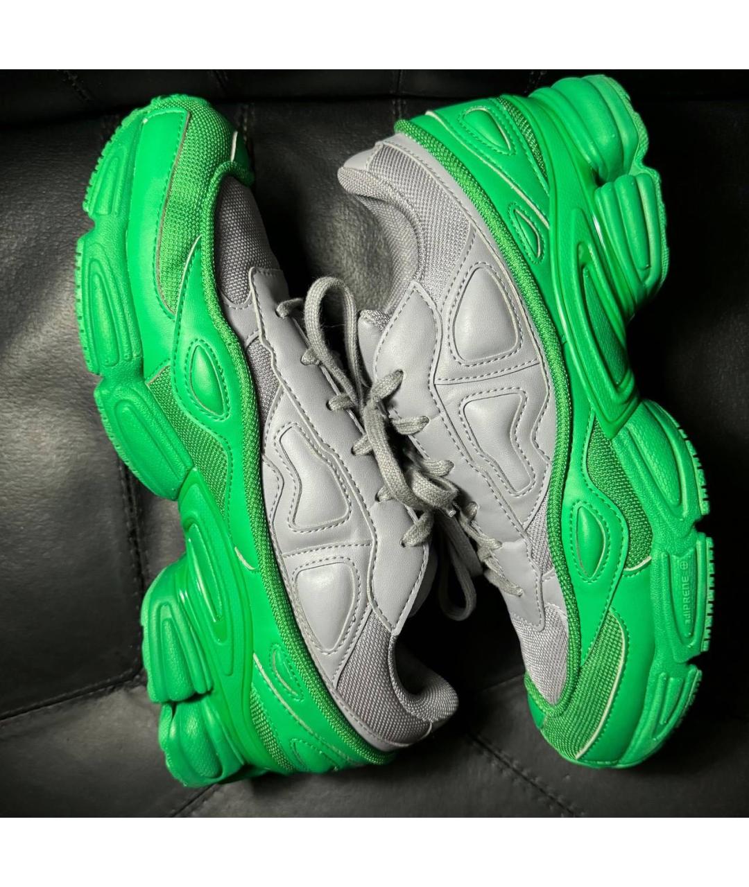 ADIDAS X RAF SIMONS Зеленые текстильные низкие кроссовки / кеды, фото 5