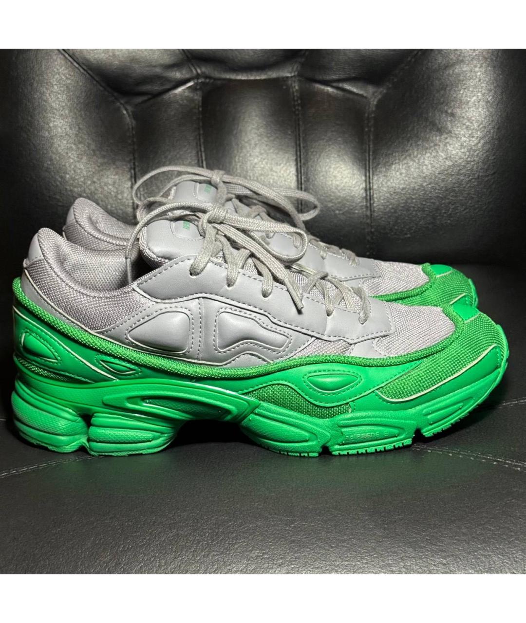 ADIDAS X RAF SIMONS Зеленые текстильные низкие кроссовки / кеды, фото 9