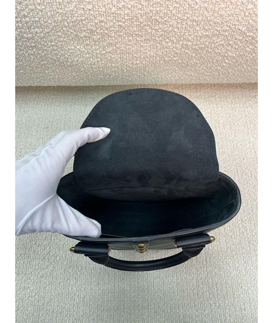 CHRISTIAN DIOR Темно-синяя кожаная сумка с короткими ручками, фото 4