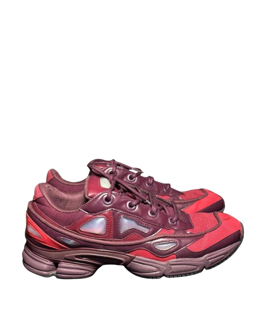 ADIDAS X RAF SIMONS Красные текстильные низкие кроссовки / кеды, фото 1