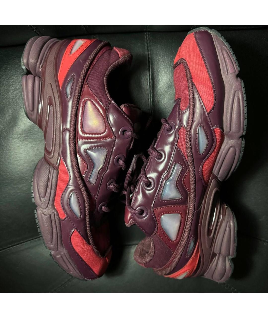 ADIDAS X RAF SIMONS Красные текстильные низкие кроссовки / кеды, фото 4