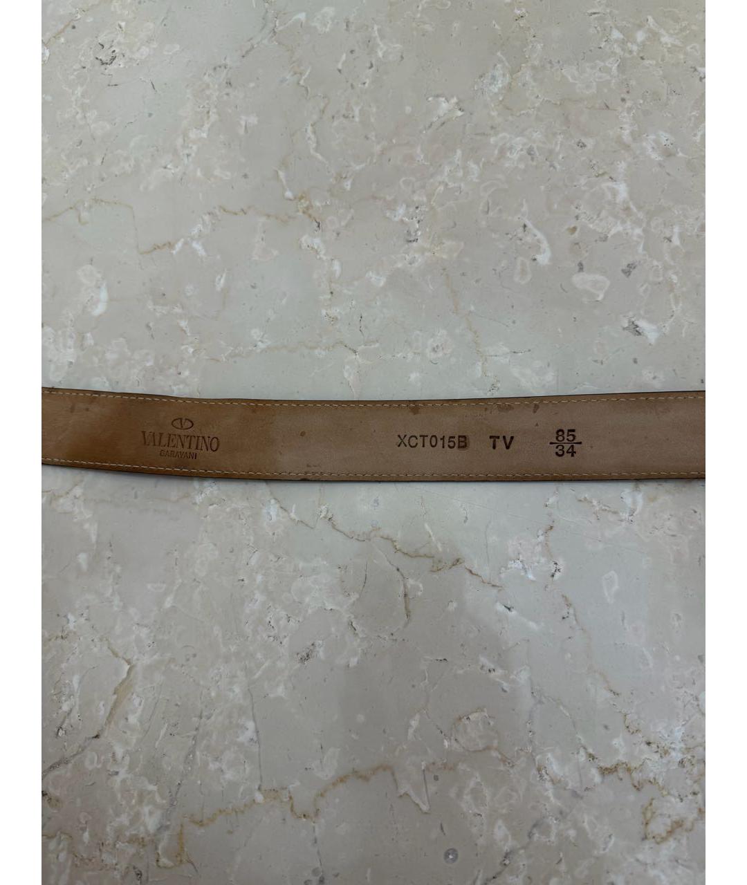 VALENTINO Серебрянный кожаный ремень, фото 3