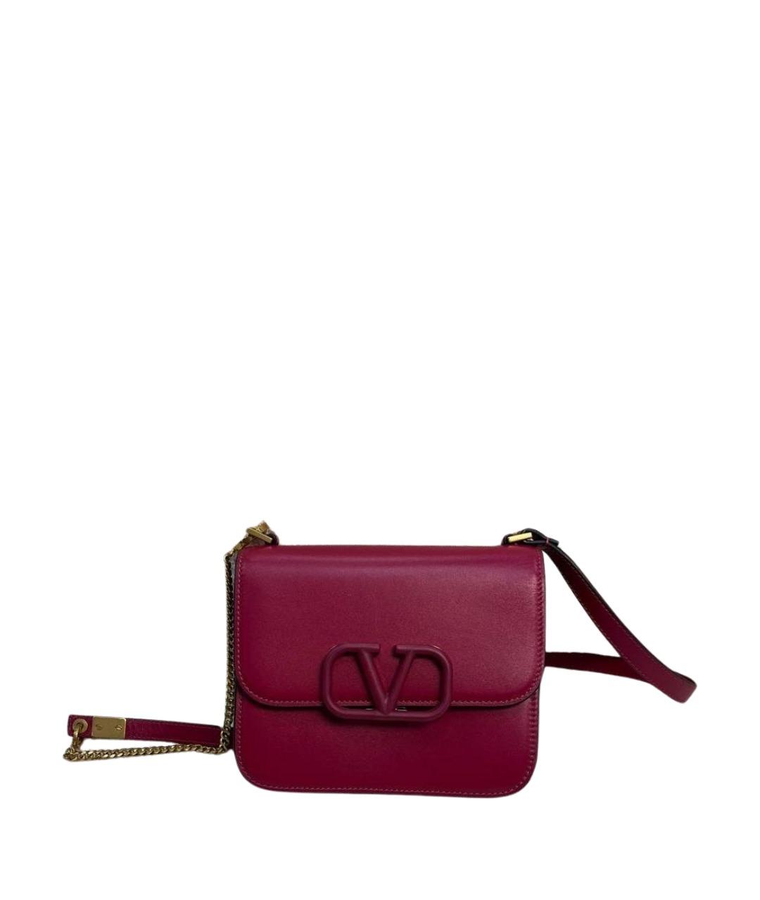 VALENTINO Бордовая кожаная сумка через плечо, фото 1