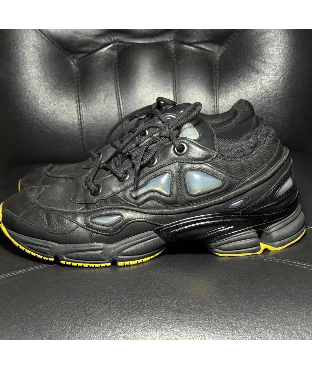 ADIDAS X RAF SIMONS Черные кожаные низкие кроссовки / кеды, фото 3