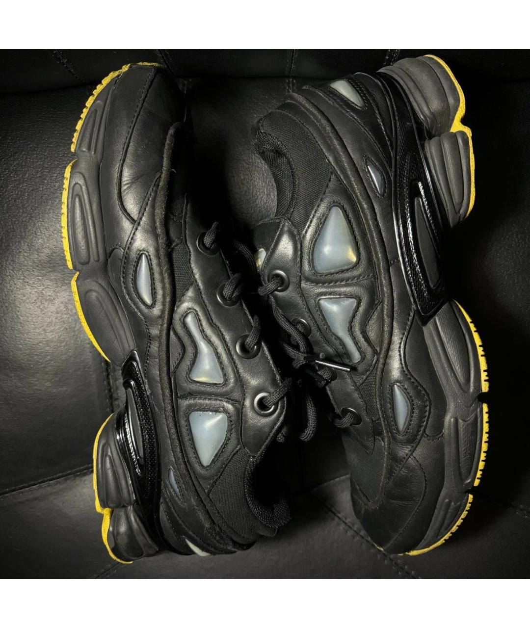 ADIDAS X RAF SIMONS Черные кожаные низкие кроссовки / кеды, фото 5