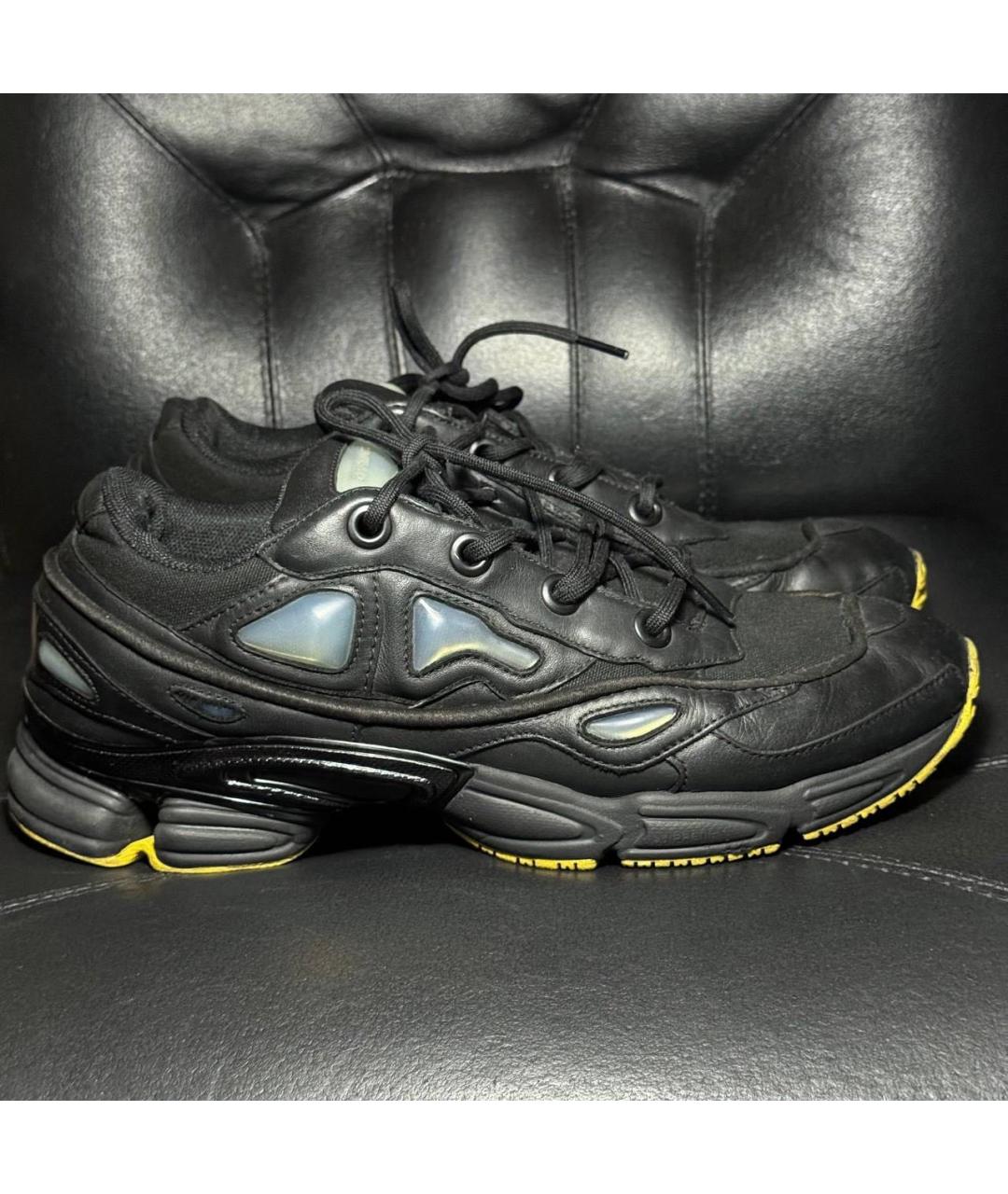 ADIDAS X RAF SIMONS Черные кожаные низкие кроссовки / кеды, фото 9