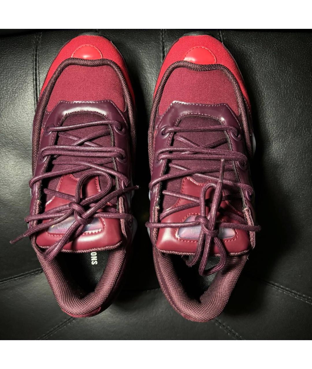 ADIDAS X RAF SIMONS Бордовые текстильные низкие кроссовки / кеды, фото 7