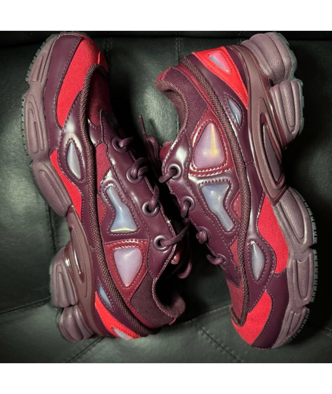 ADIDAS X RAF SIMONS Бордовые текстильные низкие кроссовки / кеды, фото 5