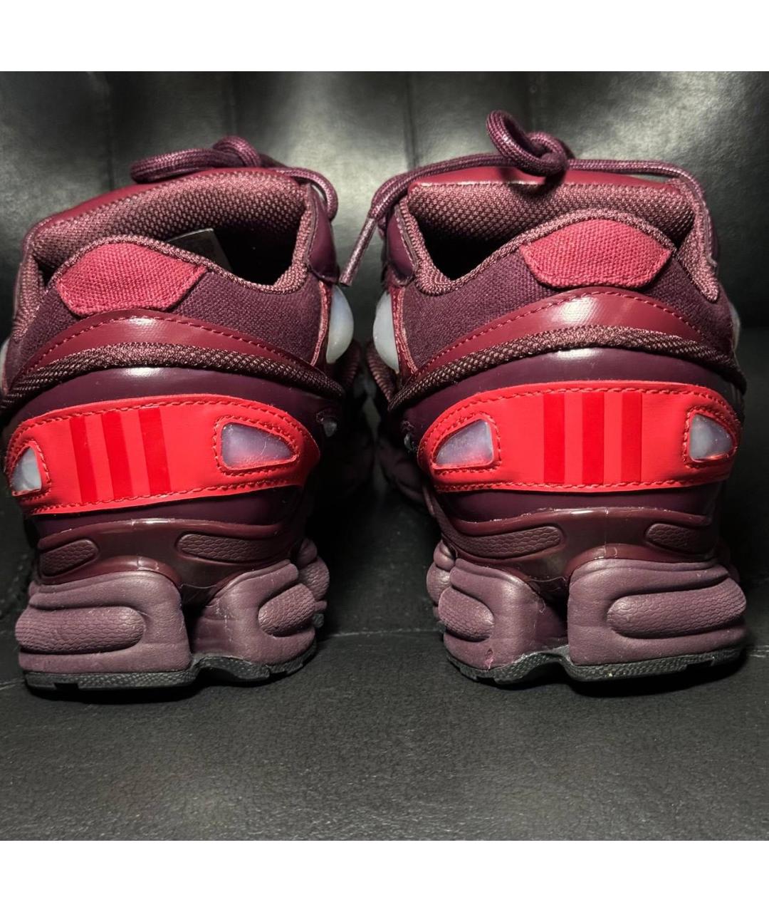ADIDAS X RAF SIMONS Бордовые текстильные низкие кроссовки / кеды, фото 2