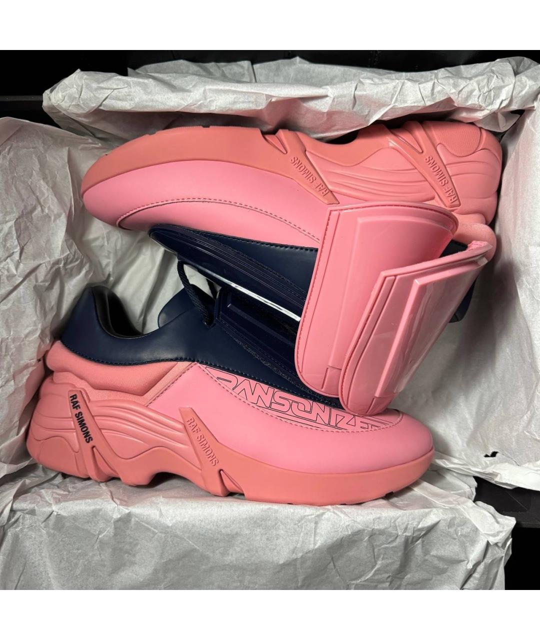 RAF SIMONS Коралловые текстильные низкие кроссовки / кеды, фото 8