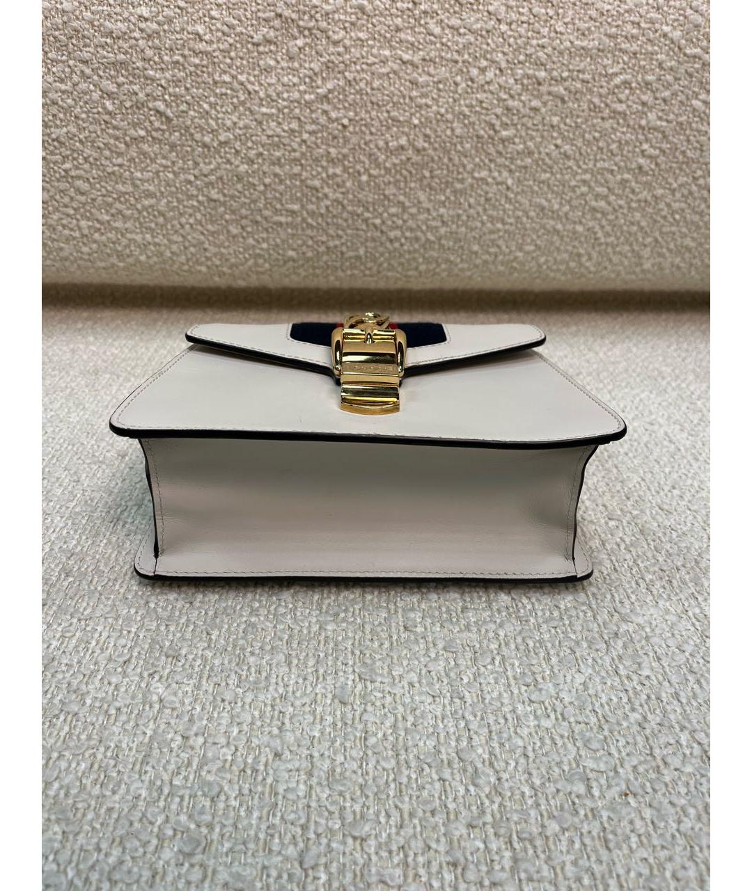 GUCCI Белая кожаная сумка с короткими ручками, фото 7
