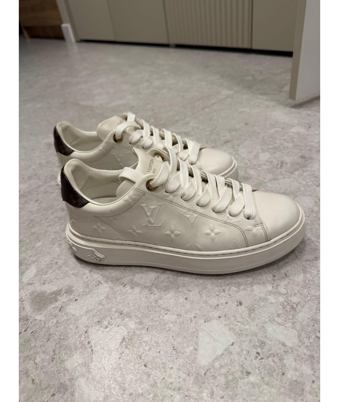 LOUIS VUITTON Белые кожаные кеды, фото 5