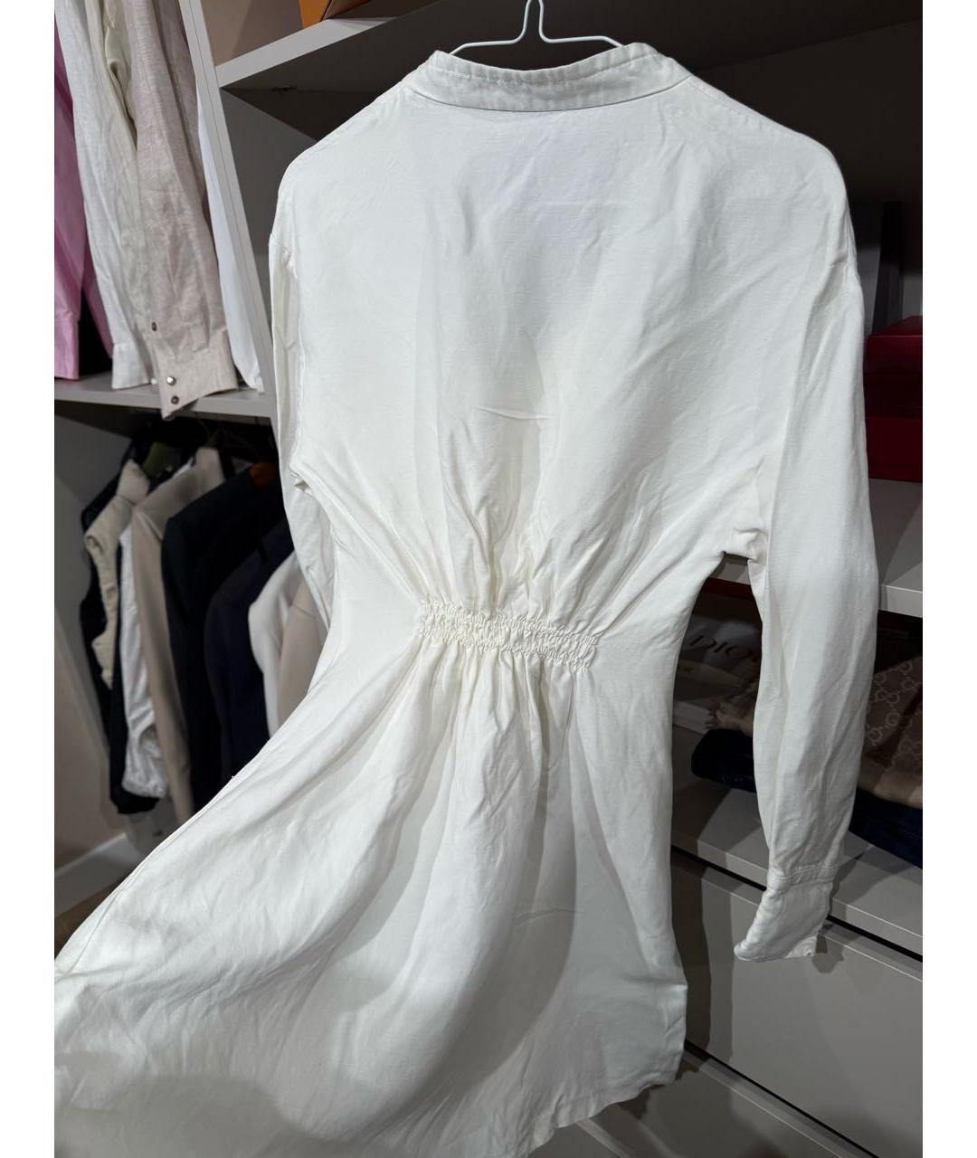 SANDRO Белое льняное повседневное платье, фото 2