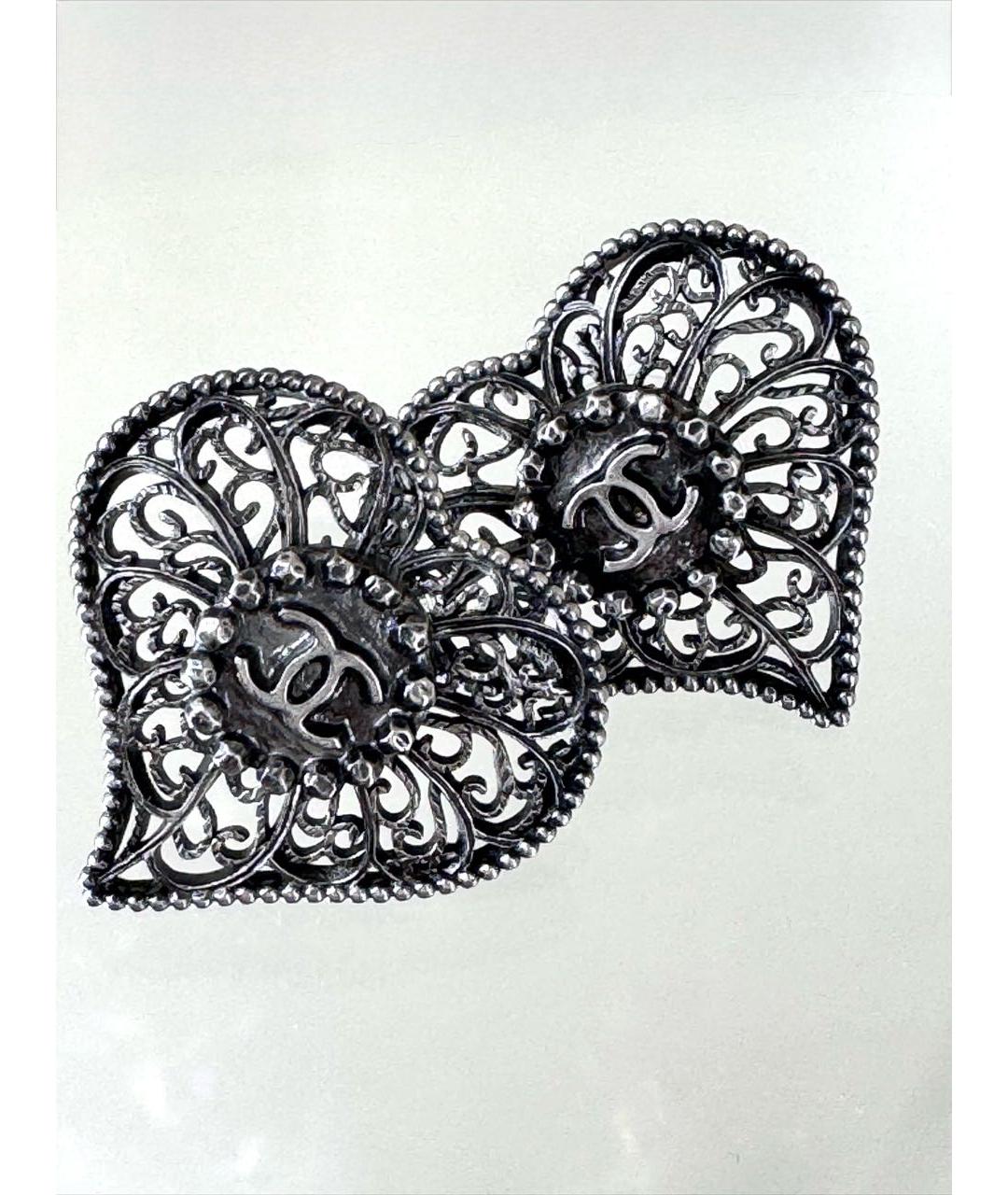 CHANEL Серебряные металлические серьги, фото 2