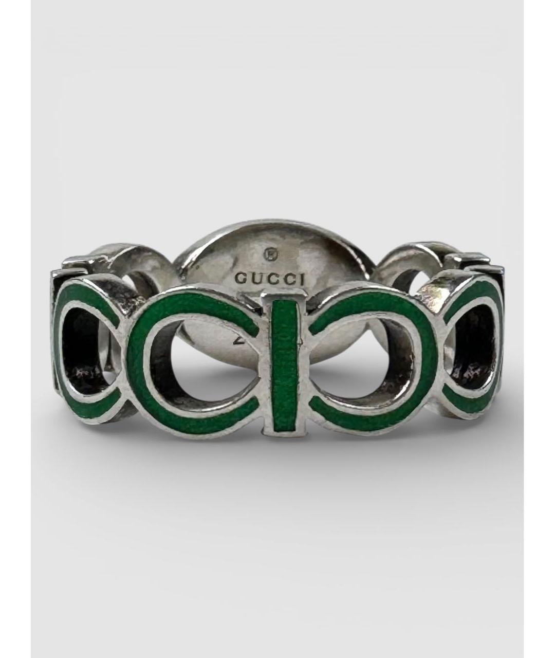 GUCCI Зеленые серебряное кольцо, фото 2