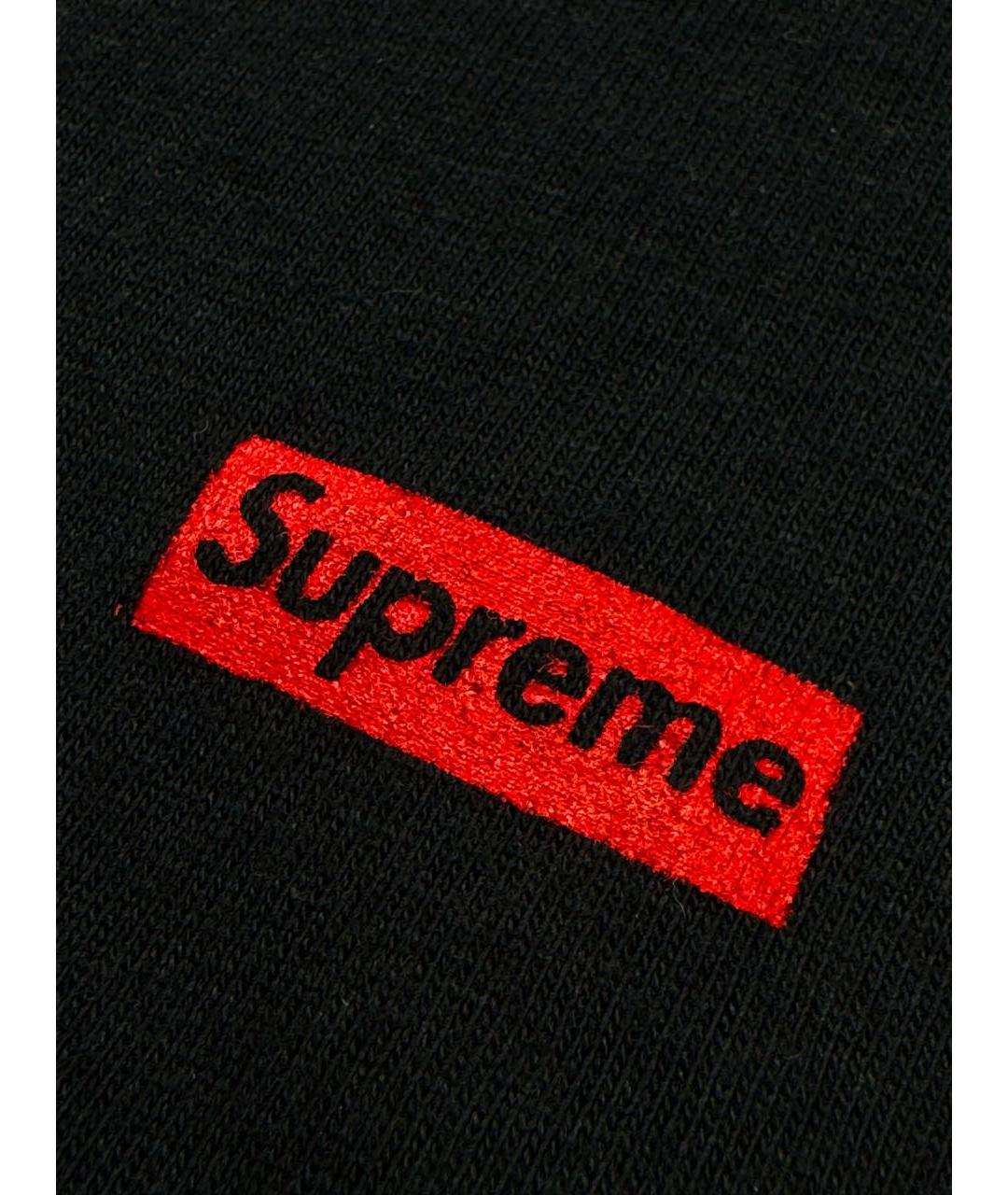 SUPREME Черная хлопковая футболка, фото 5