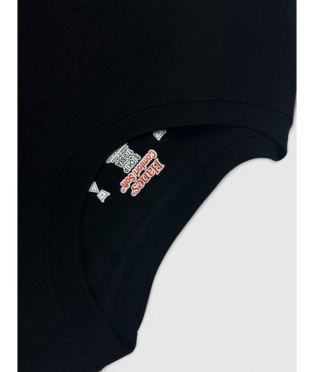 SUPREME Черная хлопковая футболка, фото 4