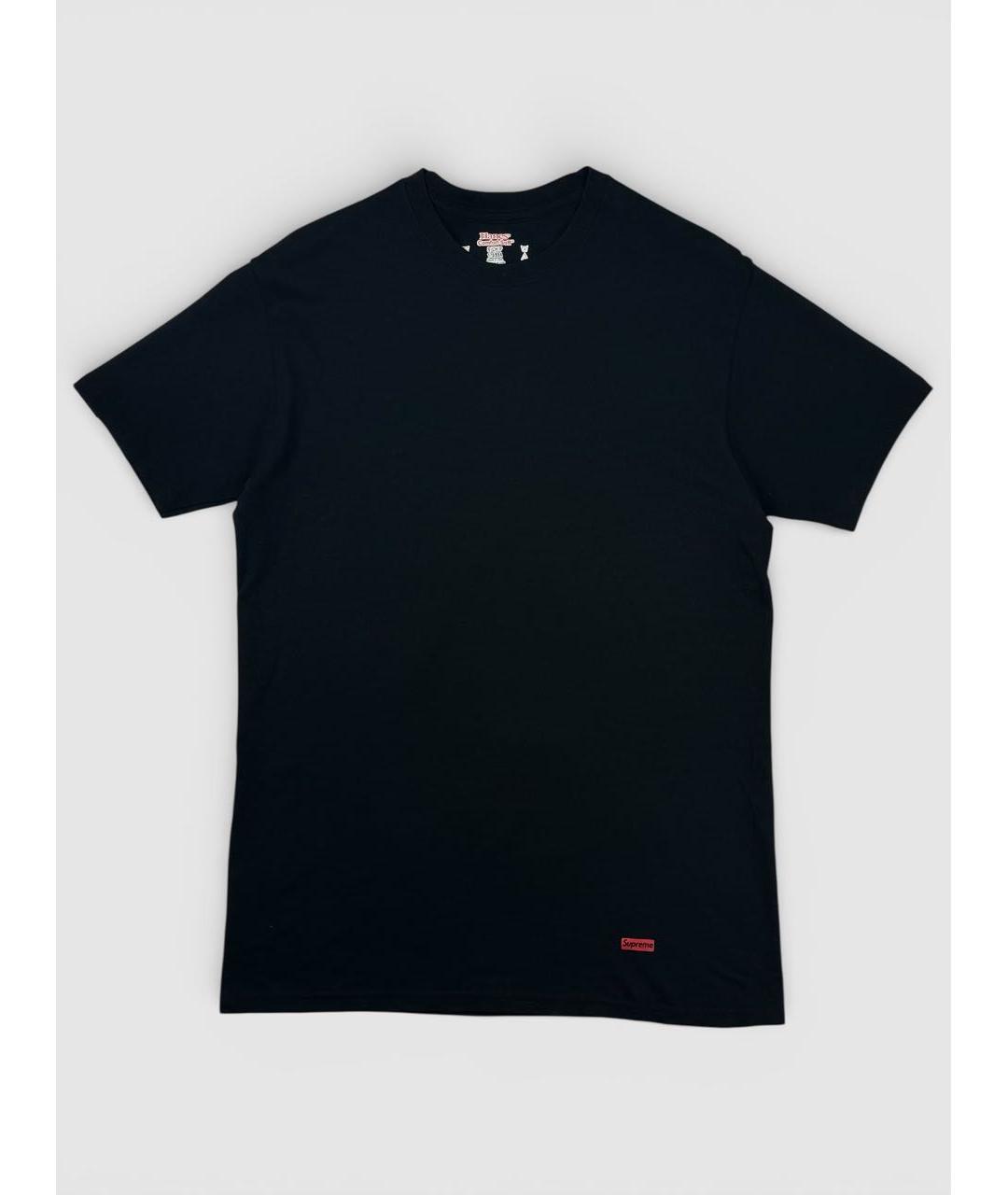 SUPREME Черная хлопковая футболка, фото 6