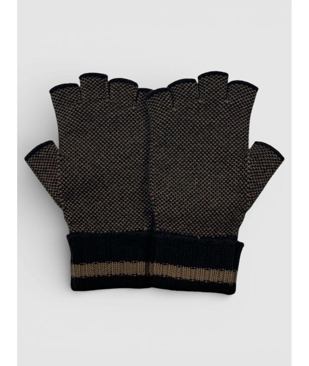 GUCCI Коричневые шерстяные перчатки, фото 2