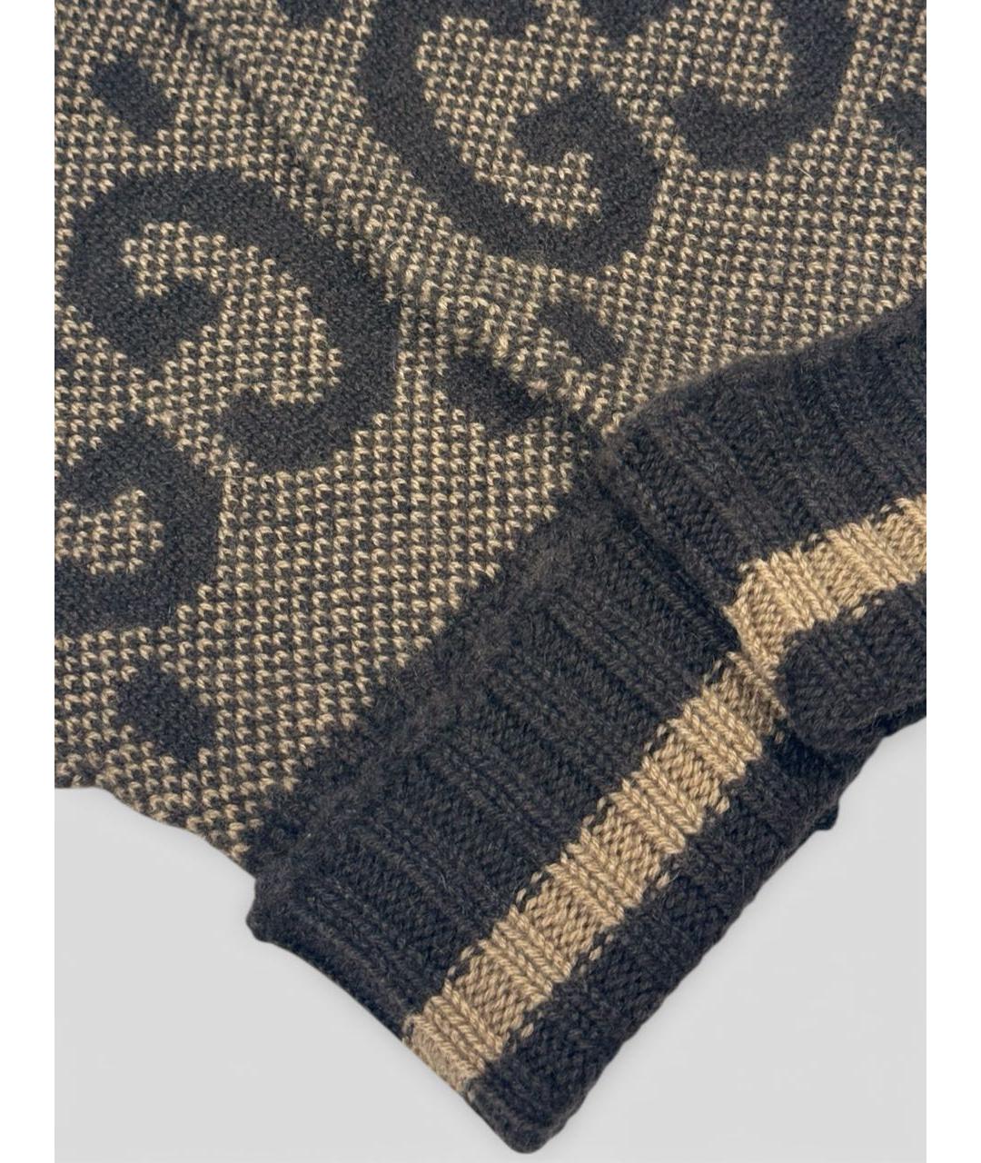 GUCCI Коричневые шерстяные перчатки, фото 3