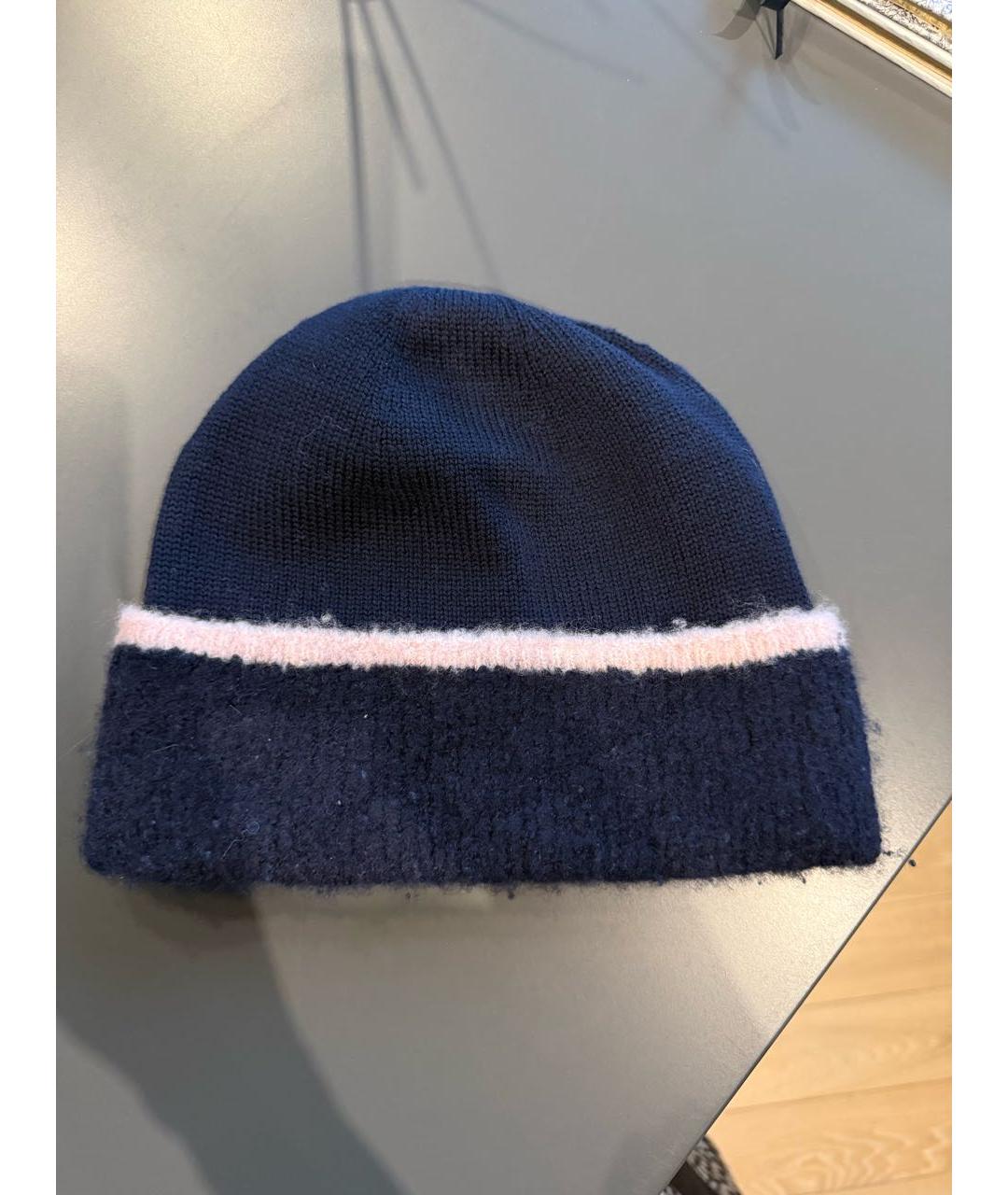 CHANEL Темно-синяя кашемировая шапка, фото 2
