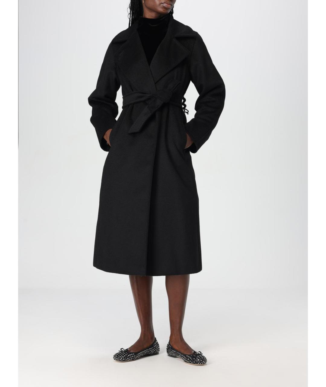 MAX MARA Черное шерстяное пальто, фото 2