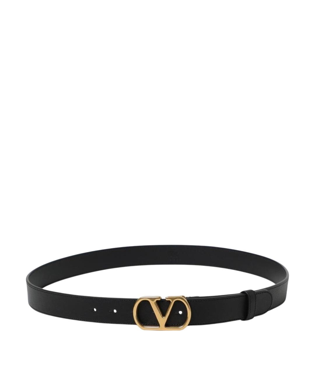 VALENTINO Черный кожаный ремень, фото 1
