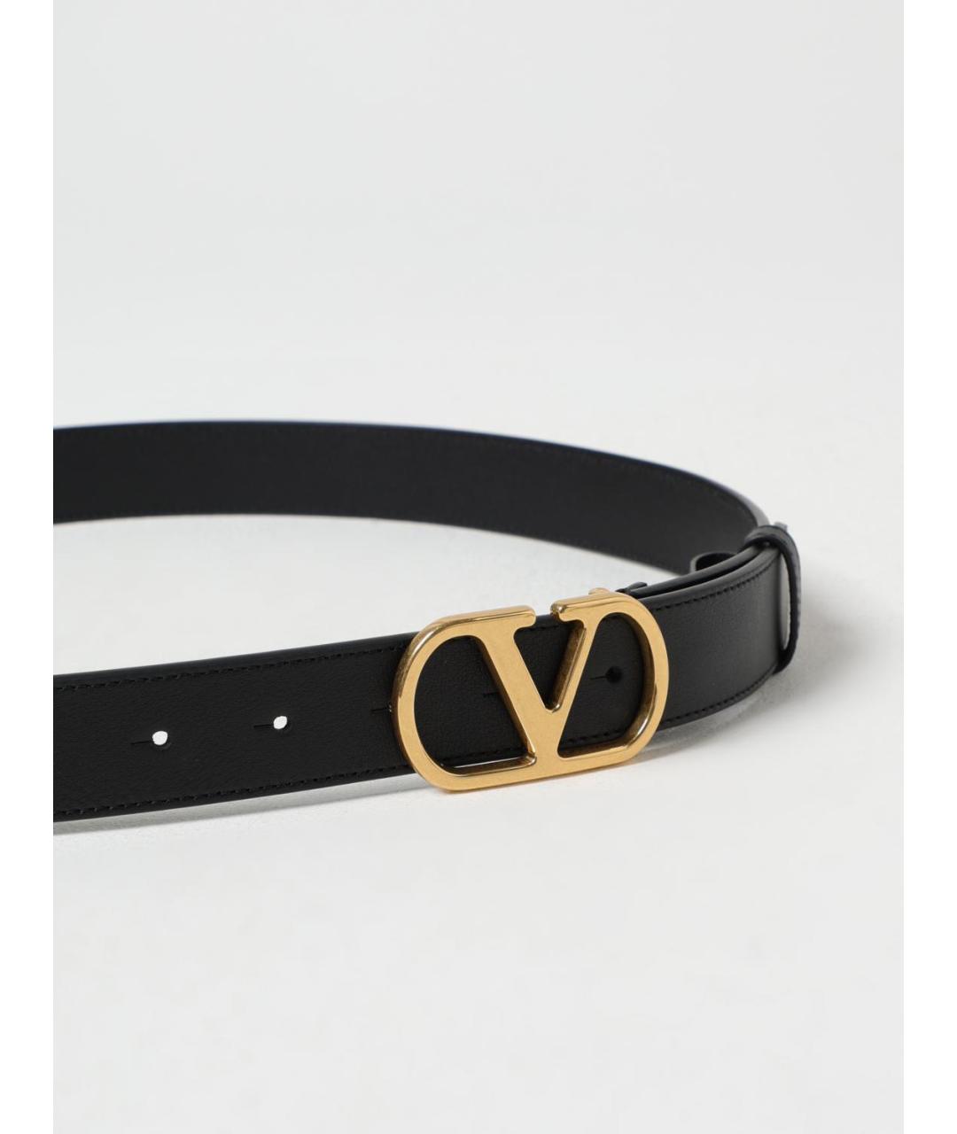 VALENTINO Черный кожаный ремень, фото 4