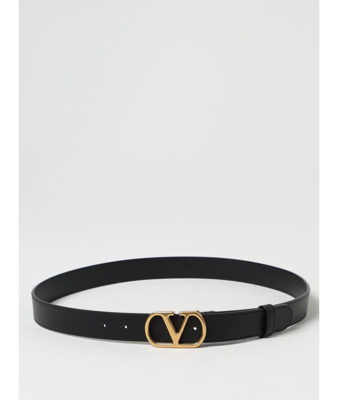 VALENTINO Черный кожаный ремень, фото 5