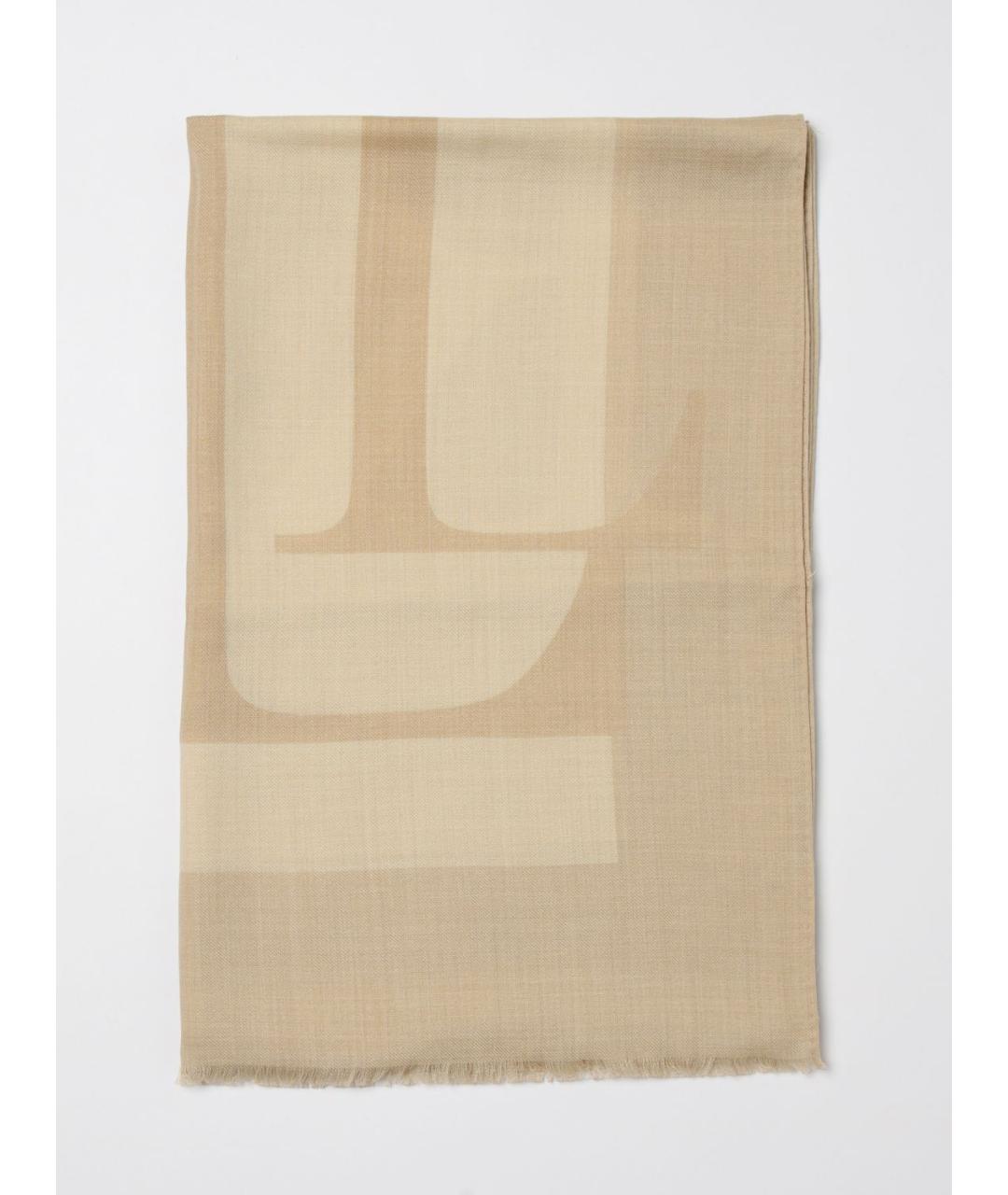 RALPH LAUREN Бежевый шерстяной шарф, фото 2