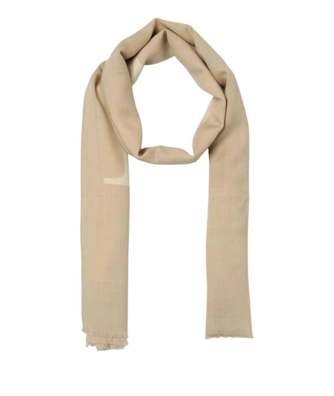 RALPH LAUREN Бежевый шерстяной шарф, фото 1