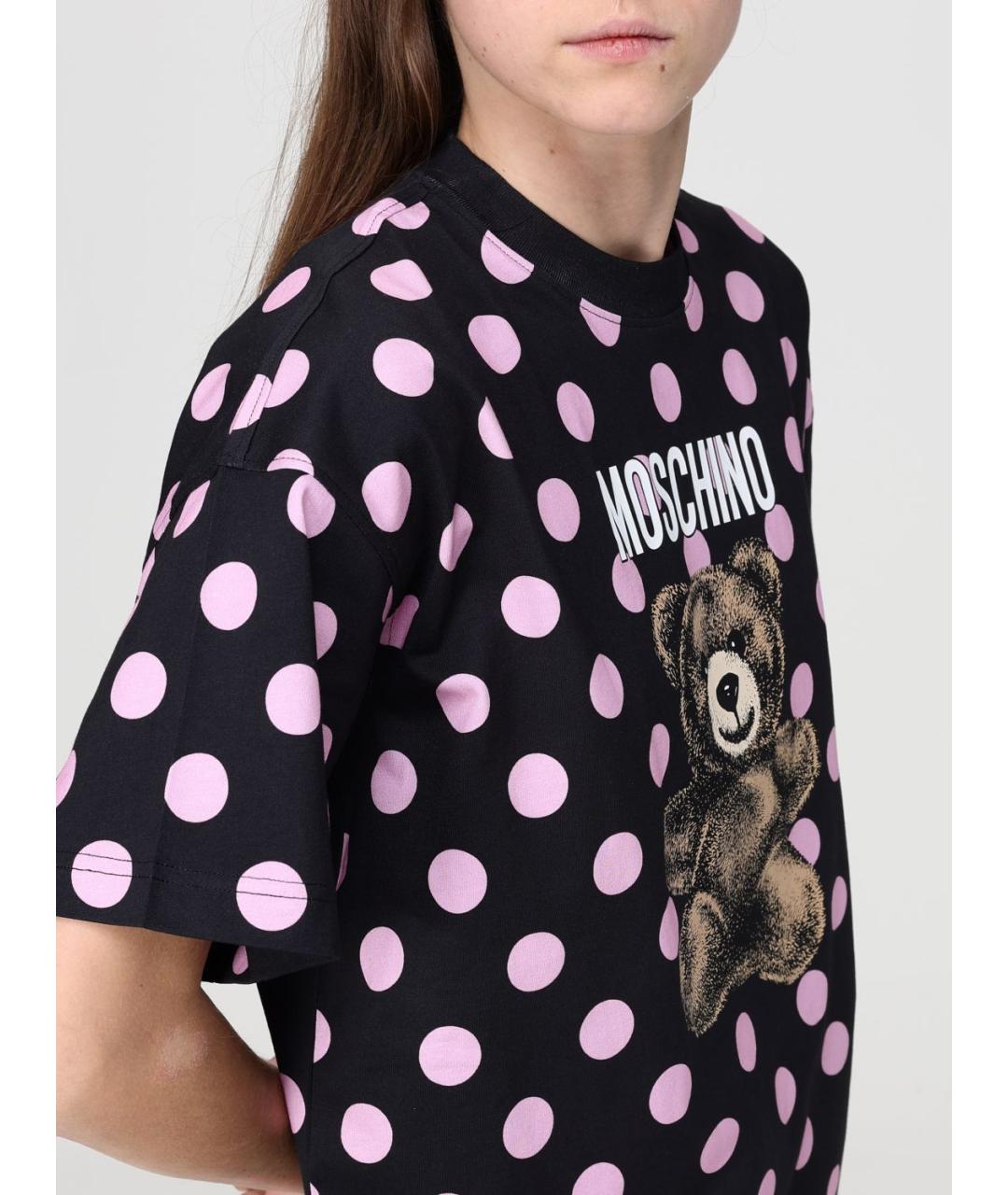 MOSCHINO Черная хлопковая футболка, фото 5