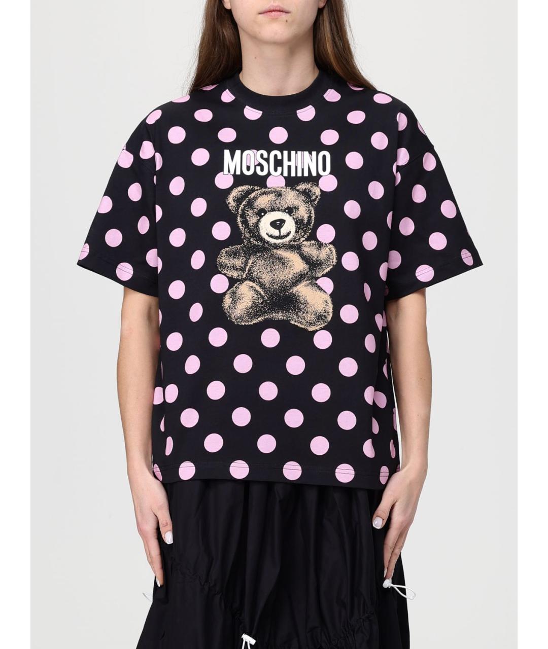 MOSCHINO Черная хлопковая футболка, фото 6