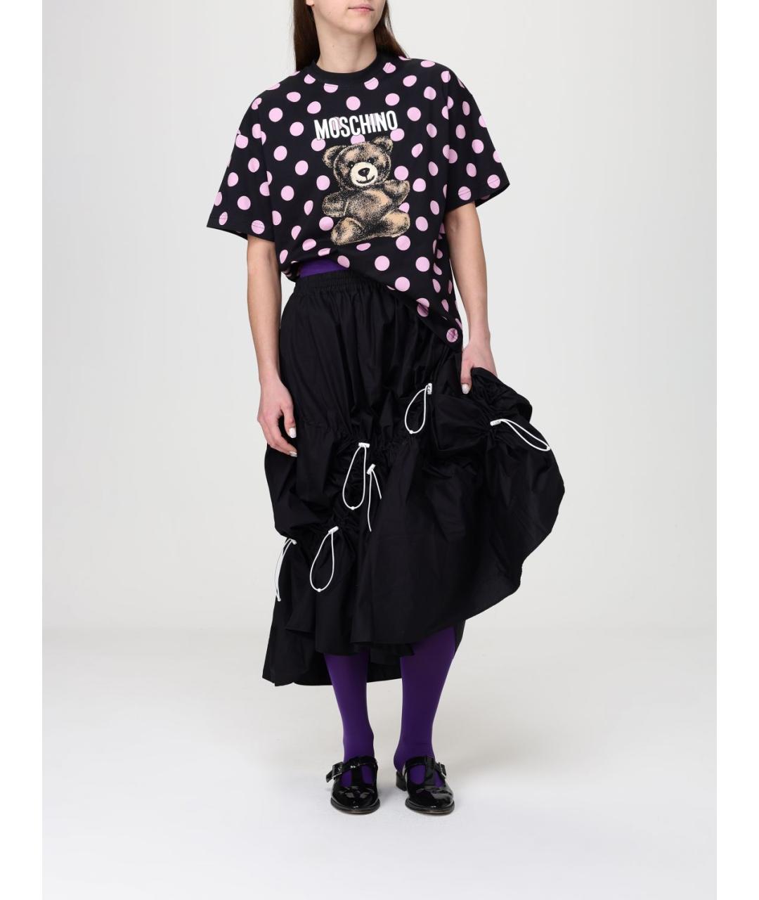 MOSCHINO Черная хлопковая футболка, фото 2