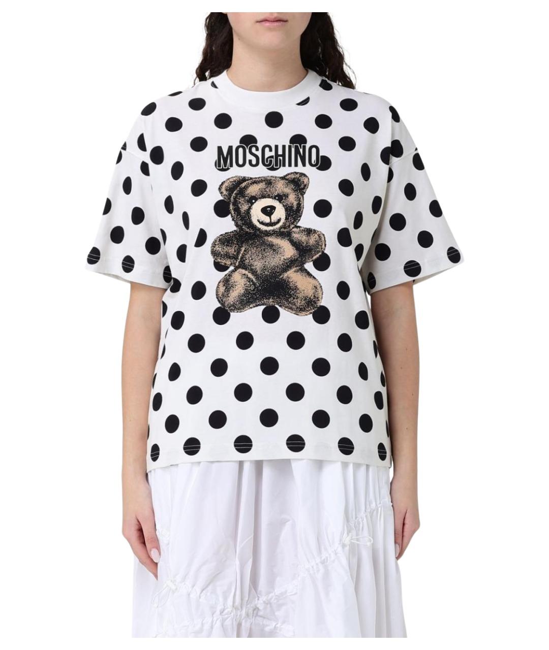 MOSCHINO Белая хлопковая футболка, фото 1