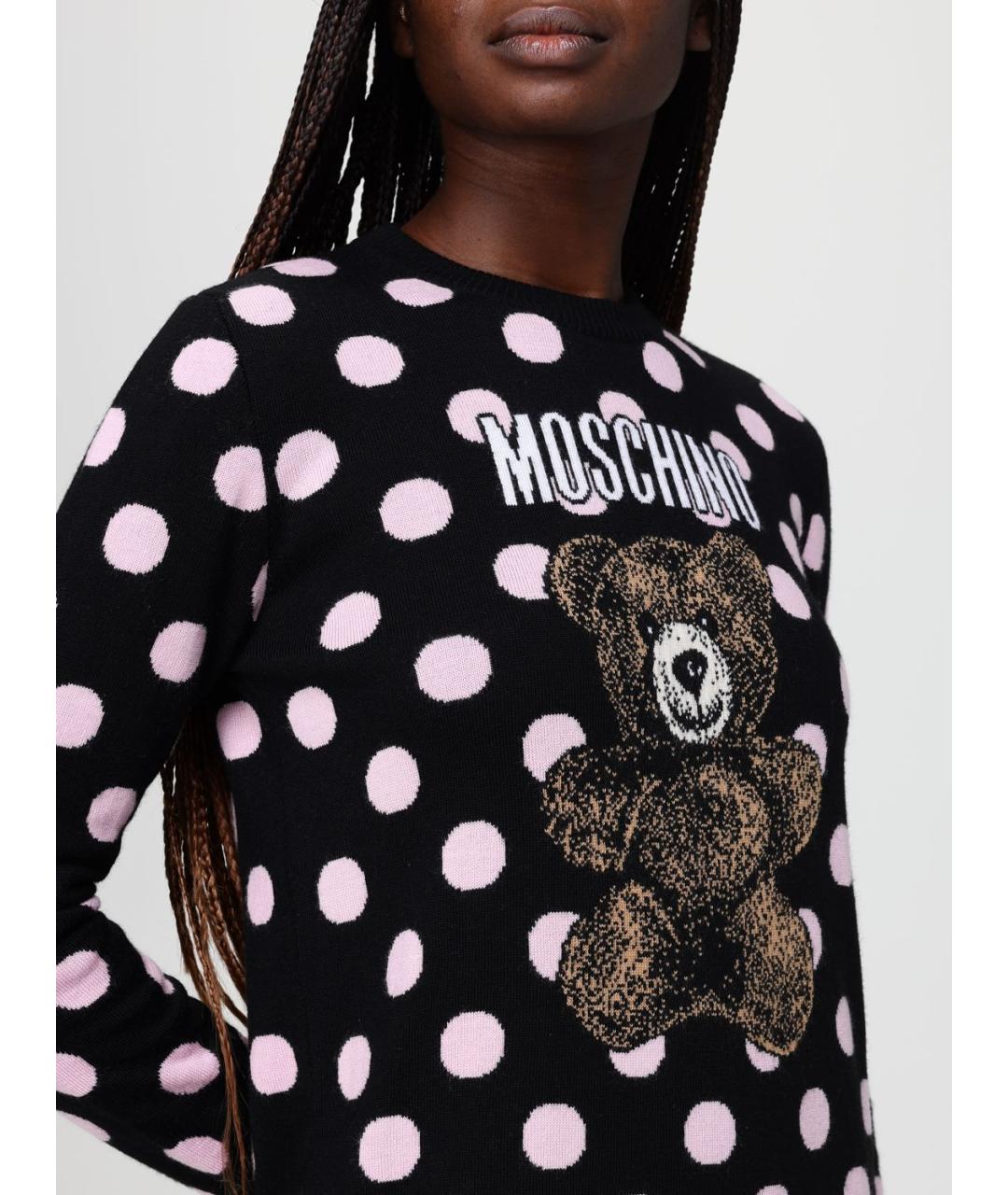 MOSCHINO Черное шерстяное повседневное платье, фото 4