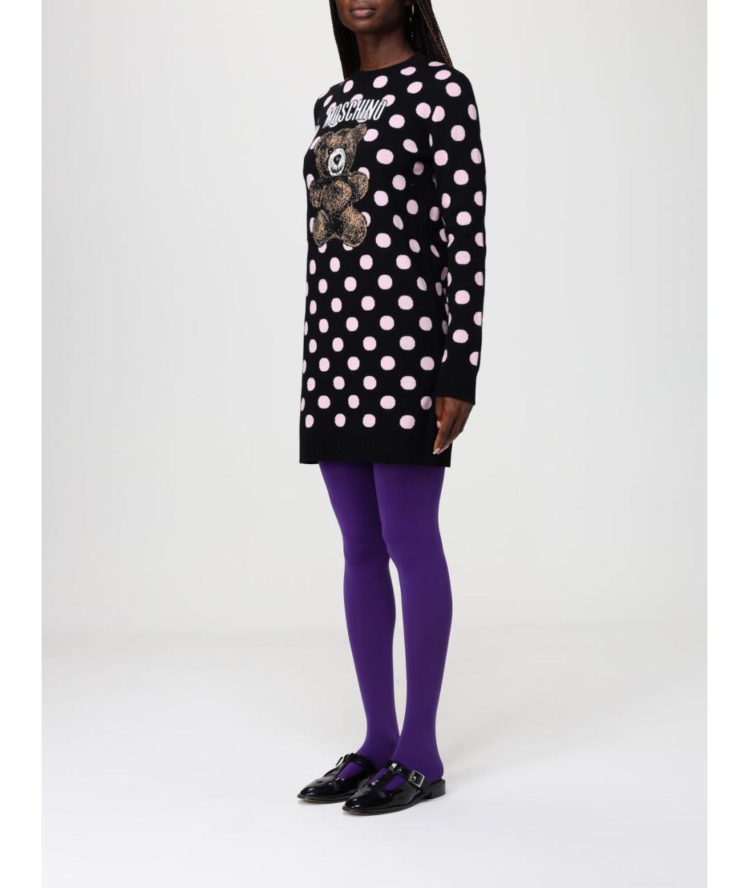 MOSCHINO Черное шерстяное повседневное платье, фото 3