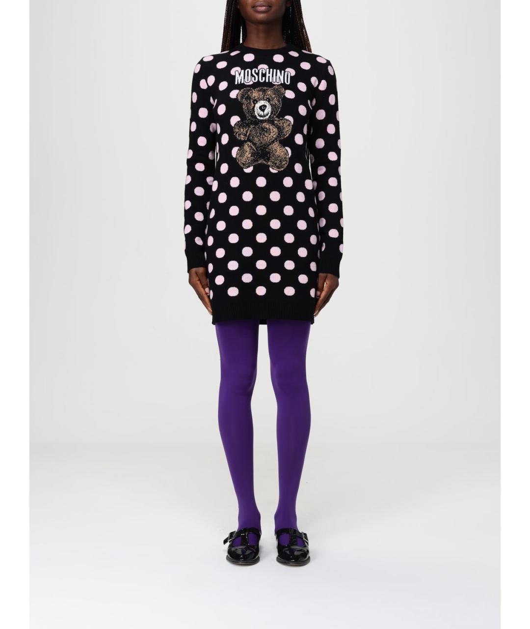 MOSCHINO Черное шерстяное повседневное платье, фото 5