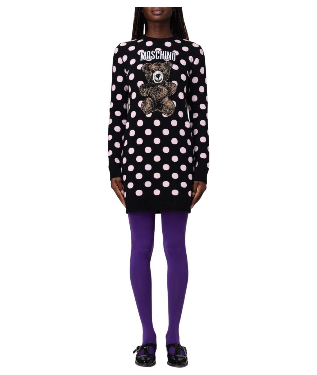 MOSCHINO Черное шерстяное повседневное платье, фото 1