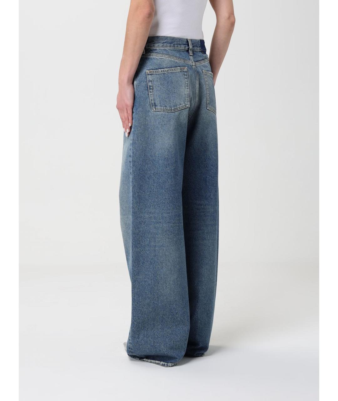 GOLDEN GOOSE DELUXE BRAND Синие хлопковые прямые джинсы, фото 2