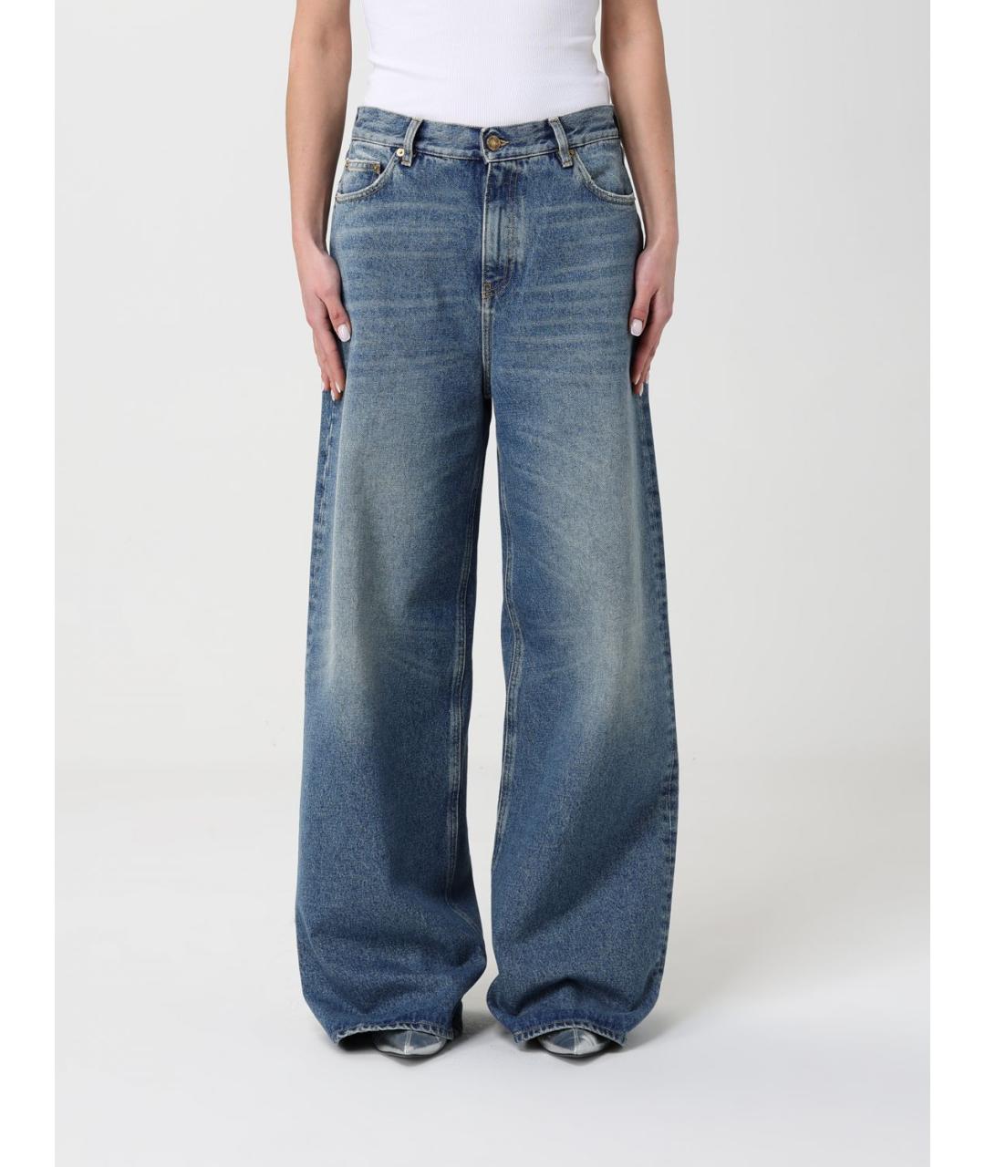 GOLDEN GOOSE DELUXE BRAND Синие хлопковые прямые джинсы, фото 4