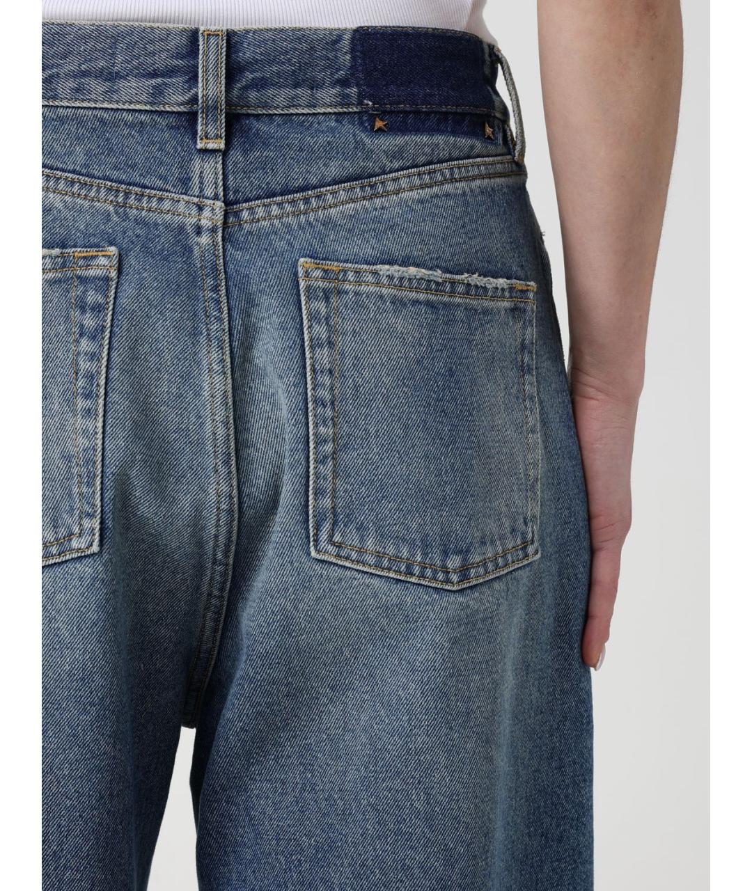 GOLDEN GOOSE DELUXE BRAND Синие хлопковые прямые джинсы, фото 3