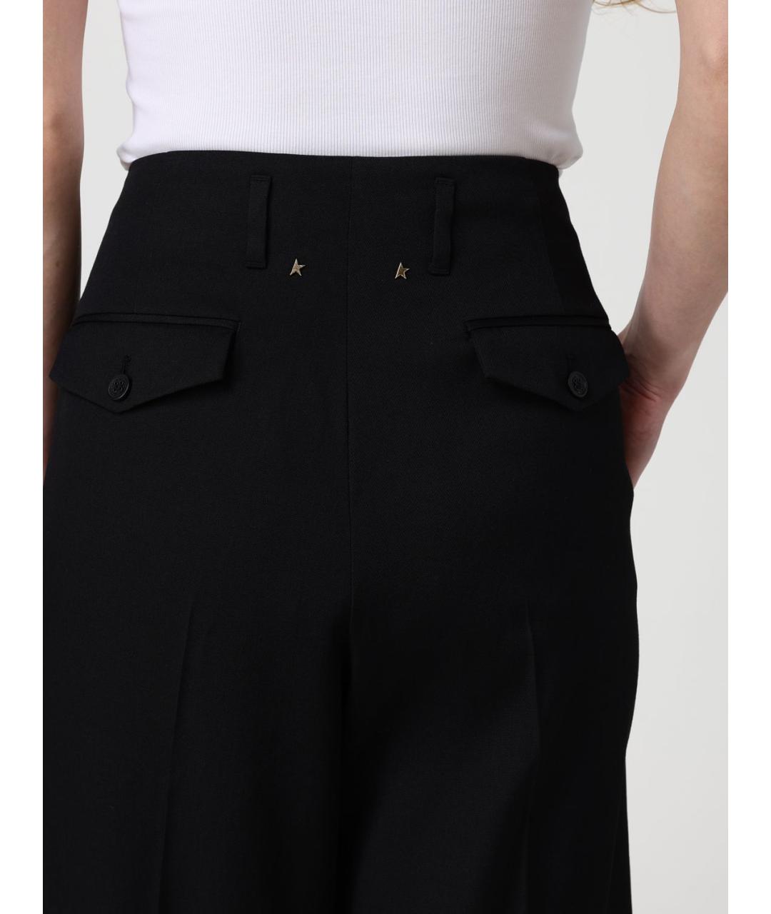 GOLDEN GOOSE DELUXE BRAND Черные шерстяные прямые брюки, фото 3