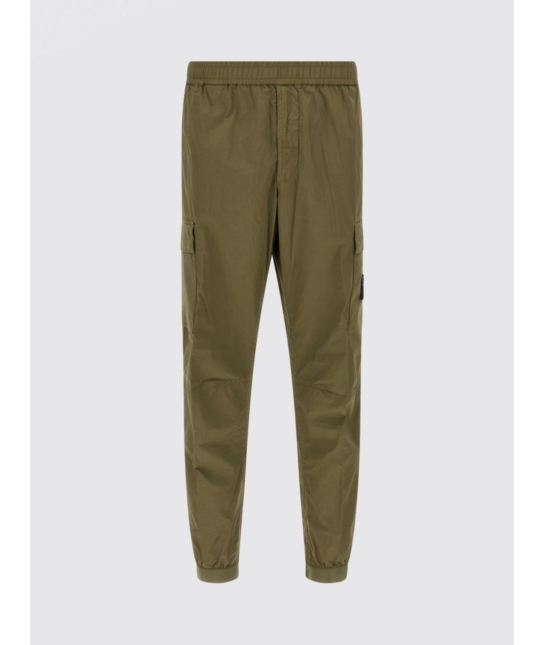 STONE ISLAND Хаки хлопковые повседневные брюки, фото 2